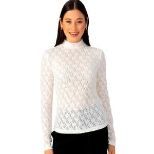 Sanctuary Long Sleeve Boat Neck Lace Long Sleeve Top Size S